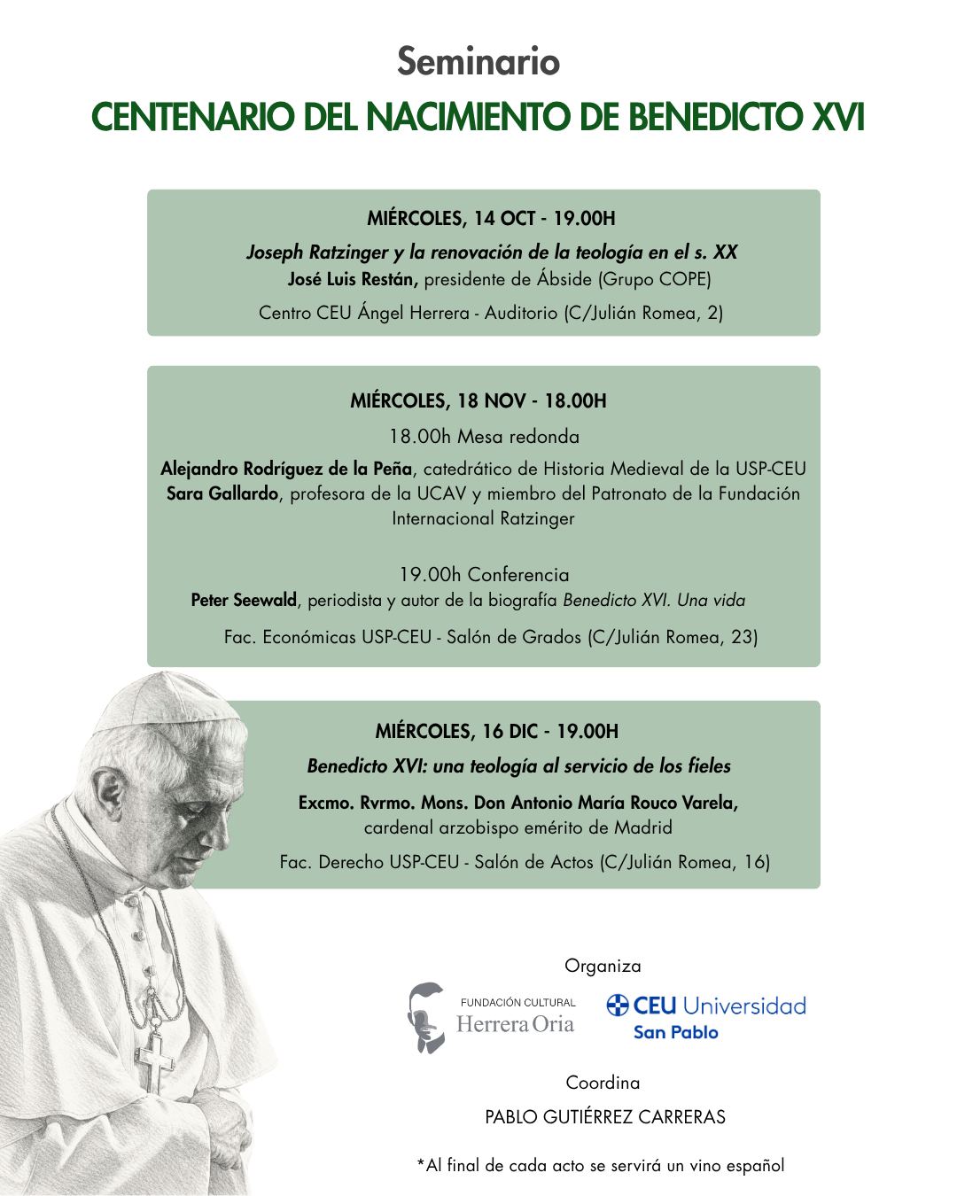 Tres encuentros para recordar a una de las mentes más brillantes de nuestro tiempo.

📌 Toda la info en el cartel para ver ponentes, fechas y ubicaciones, y guárdate el post para no perderte ninguno.